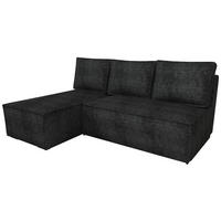 ECKSOFA Hector mit Schlaffunktion Schwarz Cord - Schwarz, Textil (200/141cm) - Bromarkt