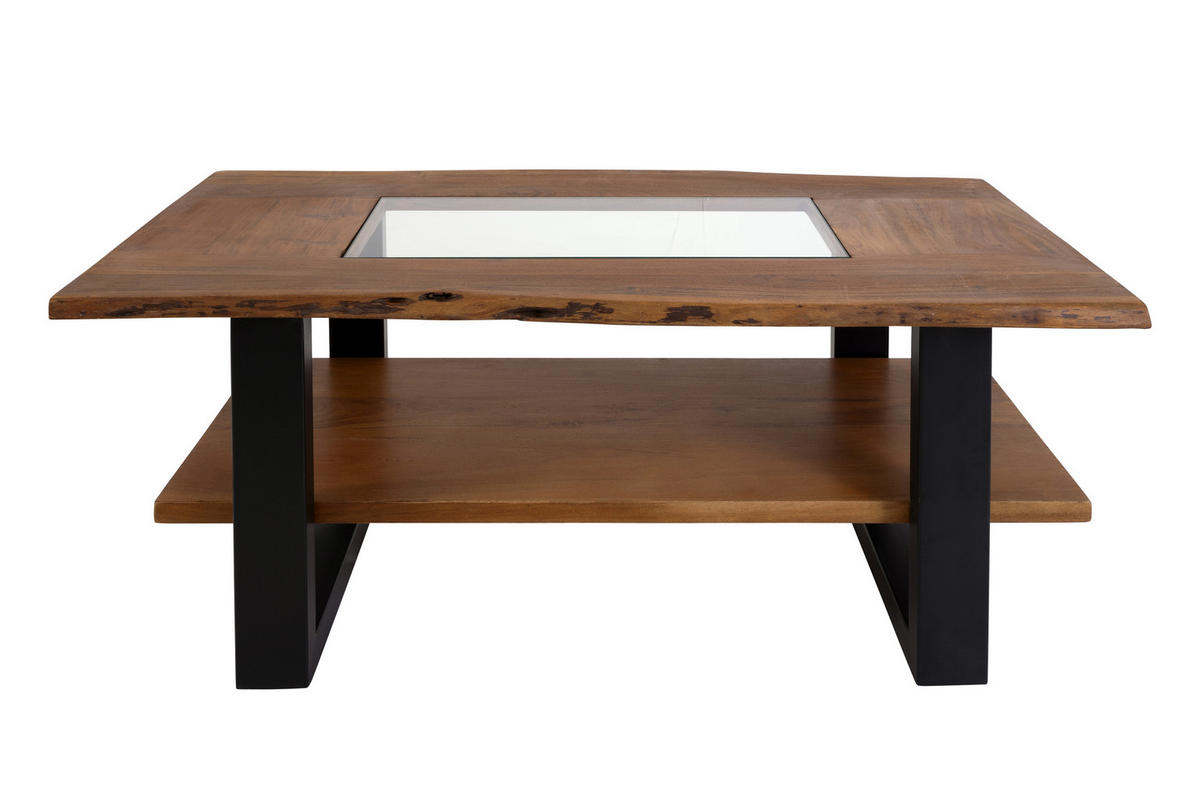COUCHTISCH PATRICK - Transparent/Schwarz, Holz/Metall (65/115/46cm) - SAM