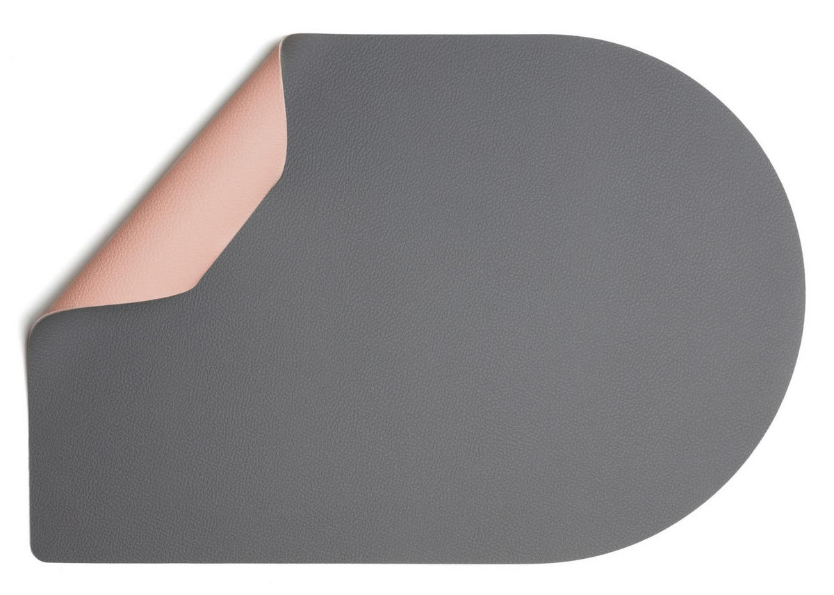 TISCHSET Platzdecke - Vegan Leder - Grau / Rosa - Bread - doppelseitig - 44 x 30 cm - Pink, Kunststoff (30/44cm) - Jay Hill