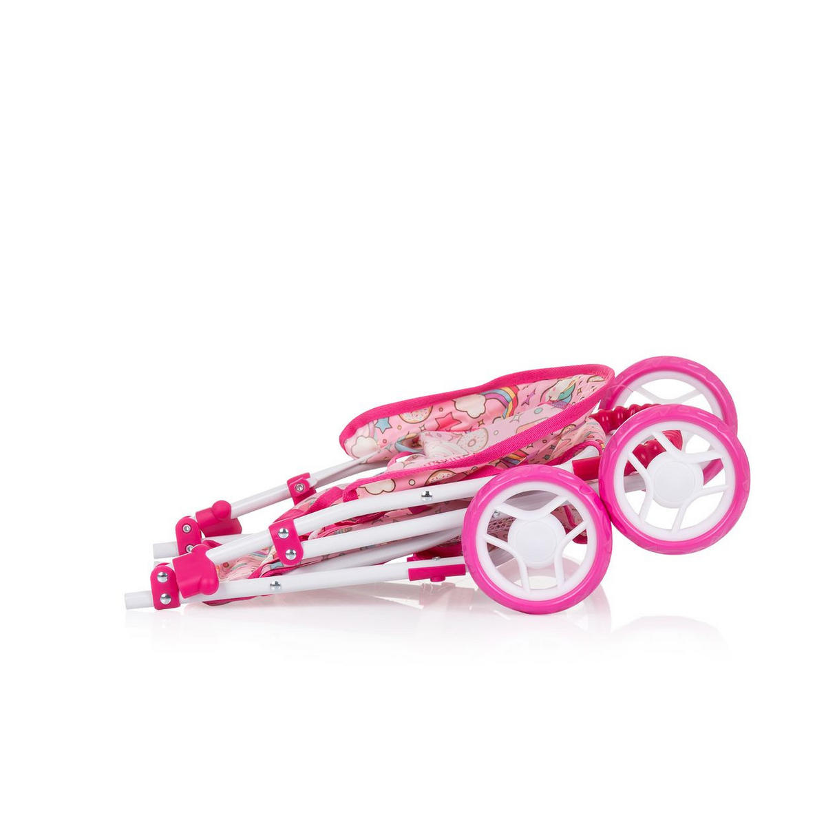 PUPPENWAGEN Alice pink Aufbewahrungskorb, Sonnendach verstellbar, klappbar, 100% Polyester - Rosa, Metall (33/56/52cm) - Chipolino