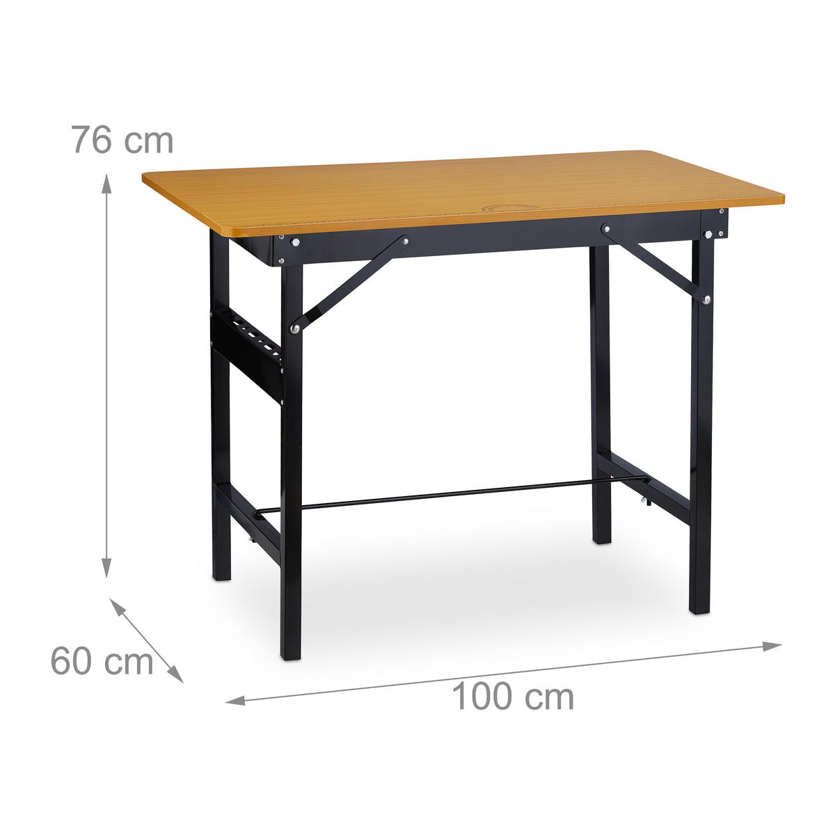 KLAPPWERKBANK - Multicolor, Holzwerkstoff/Metall (100/76/60cm) - Relaxdays