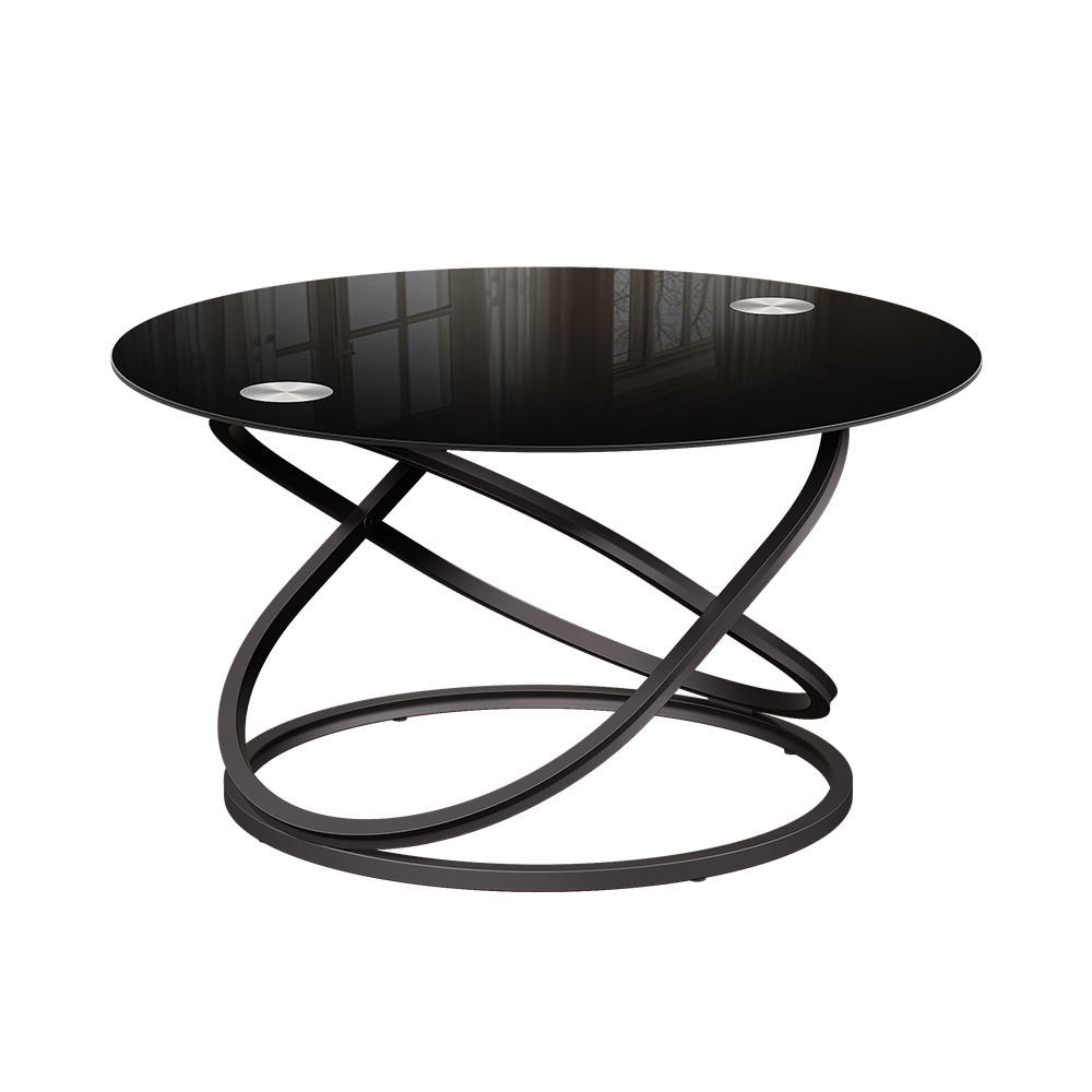 COUCHTISCH Calgary Schwarz Hochglanz 79.5 x 46.5 cm mit Glasfläche - Schwarz Hochglanz, Glas (62/79.5/46.5cm) - Vicco