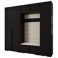 GARDEROBEN-SET 236,7/250/47 - Kaschmir/Schwarz, Holz/Kunststoff (250/236.7/47cm) - Abiks Möbel