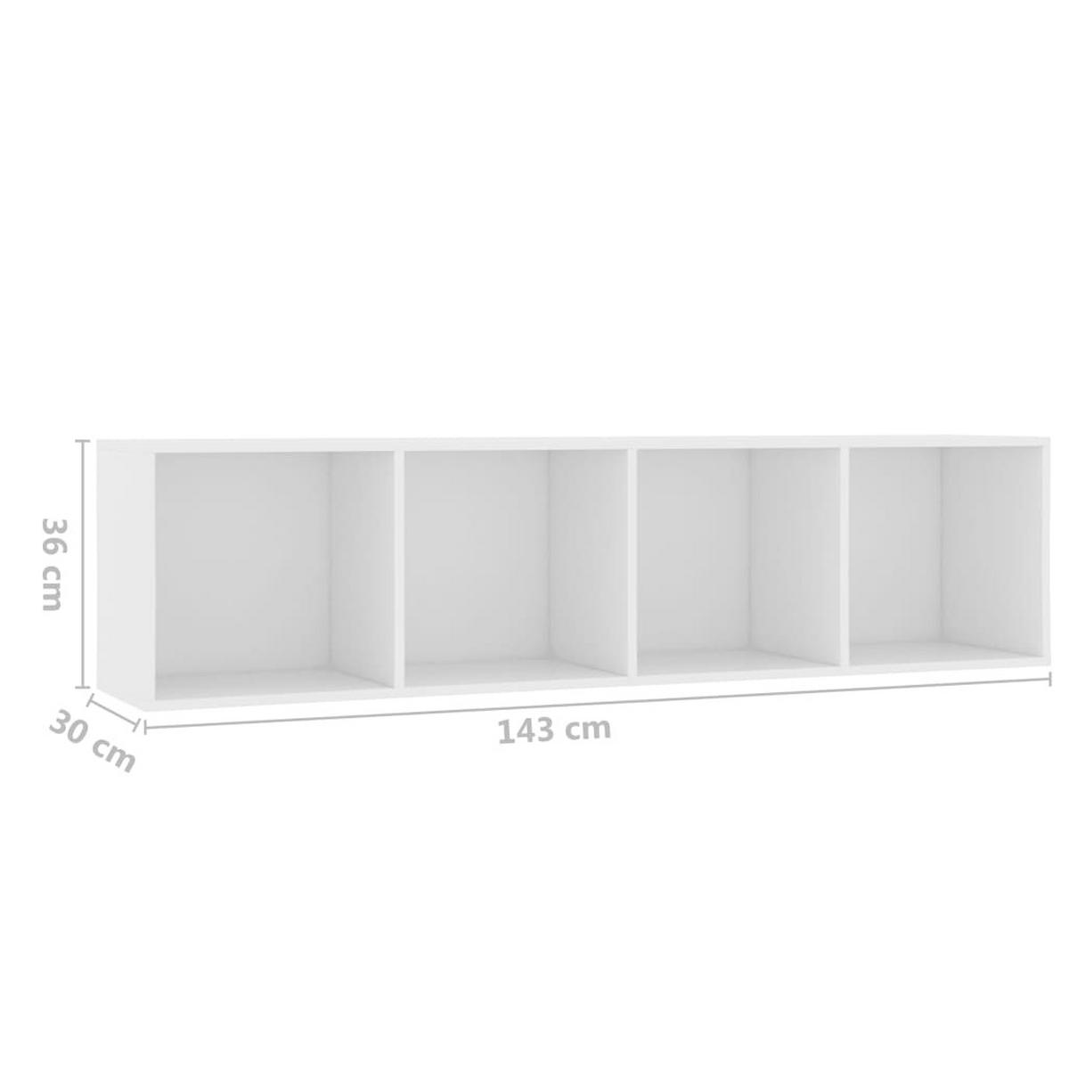 BÜCHERREGAL/TV-SCHRANK Weiss 143/30/36 Cm - Weiß, Holzwerkstoff (30/36/143cm) - vidaXL