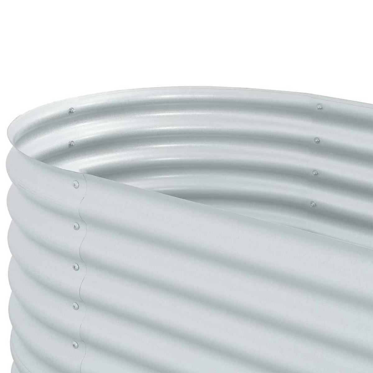 HOCHBEET 400/80/81 cm, aus Verzinkter Stahl, Silber - Silberfarben, Metall (80/81/400cm) - vidaXL