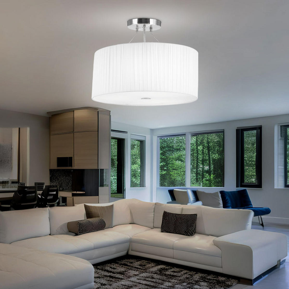 LED DECKENLEUCHTE Metall Weiß - Weiß, Metall (45/45/36cm)