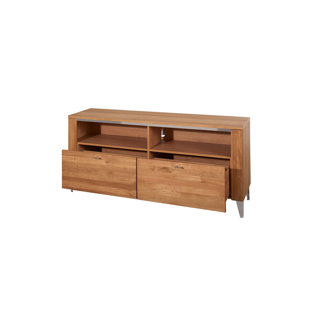 Thumbnail - Feldmann-Wohnen Lowboard, Braun, Holz, 2 Schubladen, 155x70x42 cm, Wohnzimmer, Wohnwände, Lowboards, Lowboards stehend