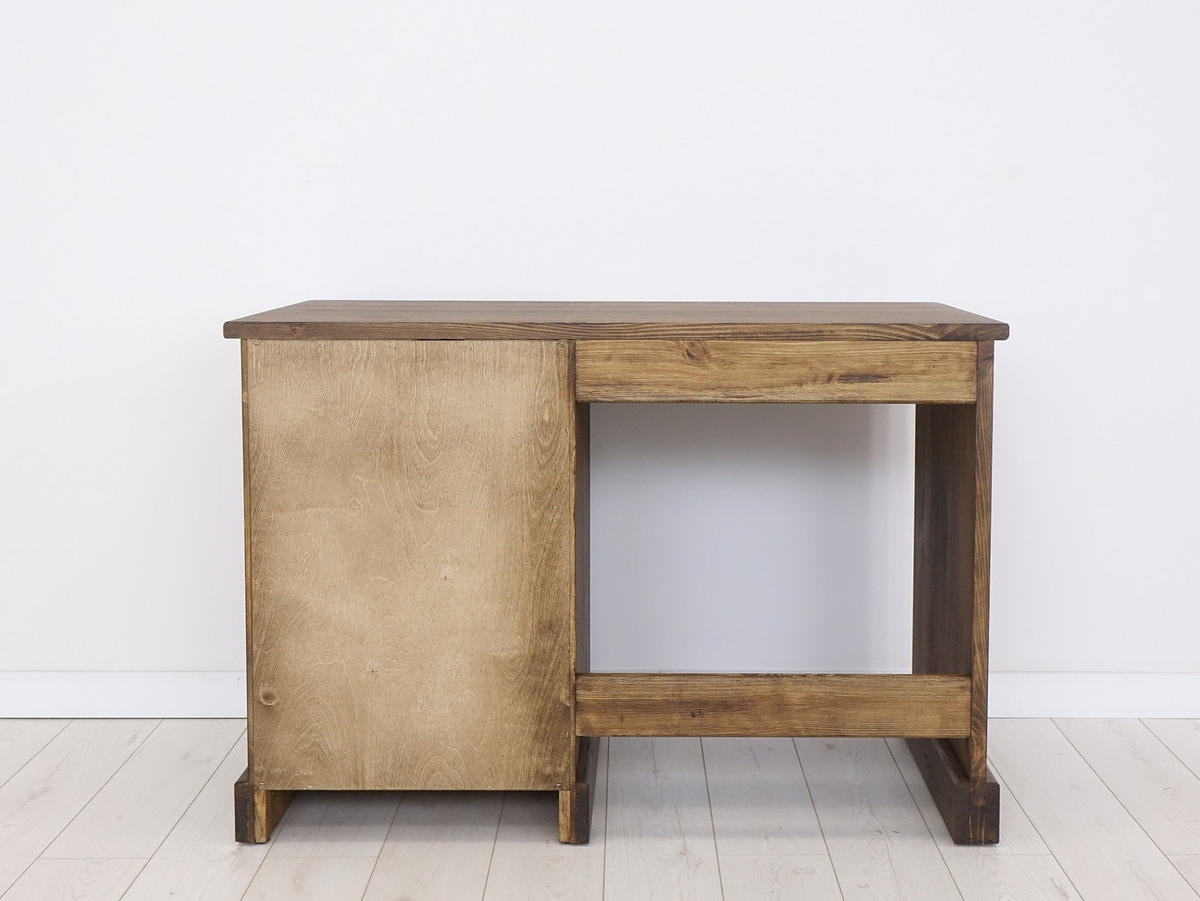 SCHREIBTISCH aus Massivholz Rustyk 2 - Dunkelbraun/Schwarz, Holz (110/60/75cm) - Seart