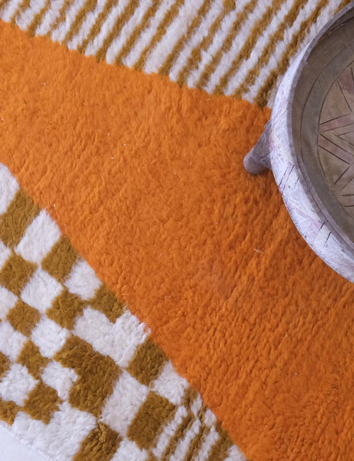 BERBERTEPPICH Wolle Ethno-Stil 97x 351 cm - Orange, Naturmaterialien (97/351cm) - AFK Living