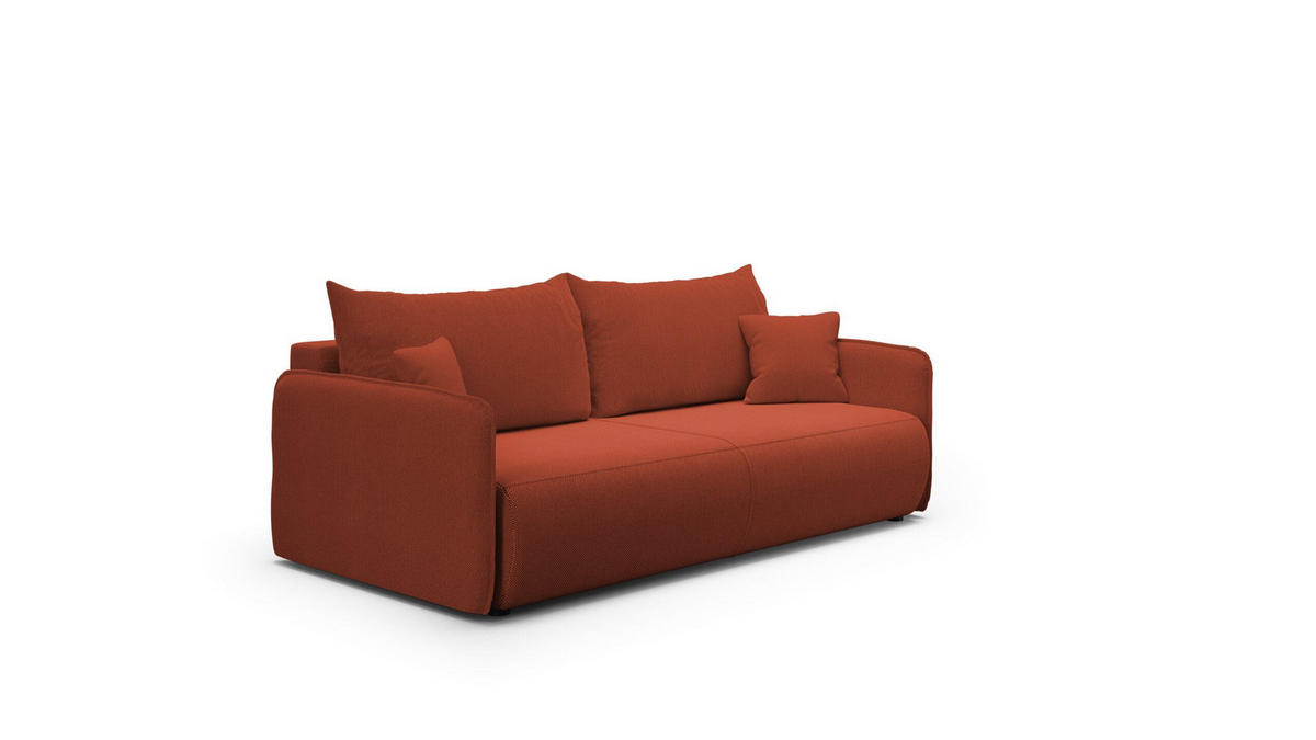 SCHLAFSOFA 4-Sitzer Rot - Rot, Textil (216/86/105cm) - Furnisell