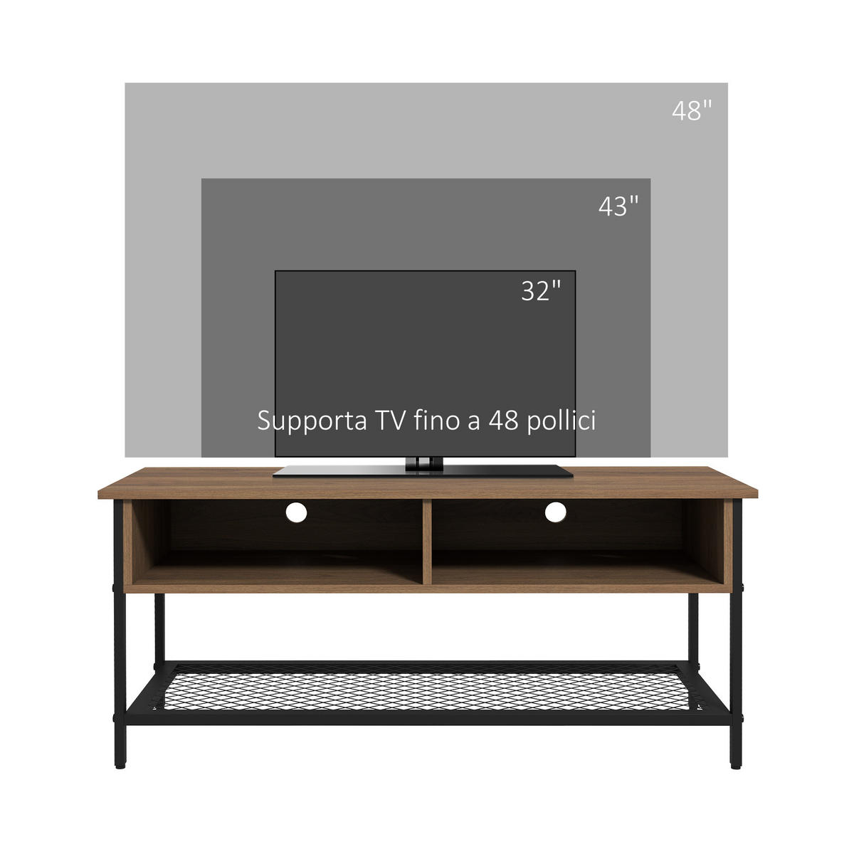 TV-MÖBEL Braun 1 Stück - Braun, Holzwerkstoff (110/48/40cm) - GiPP