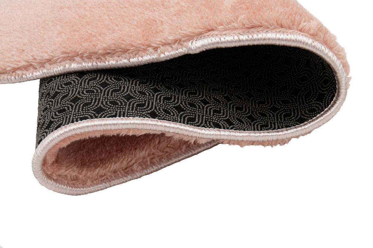 TEPPICH CUDDLE ROUND Lachs 160/160 cm - Orange, Kunststoff (160/160cm) - Tapiso