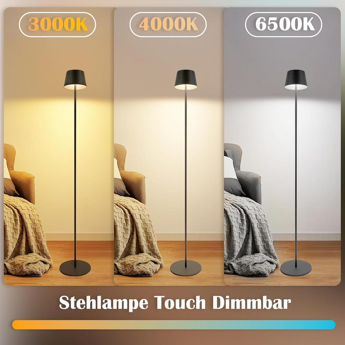 STEHLAMPE Kira 13/20/120 cm - Schwarz, Metall (13/20/120cm) - ZMH