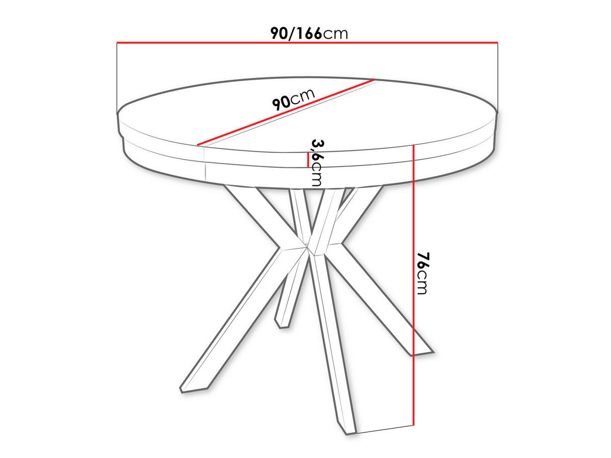 ESSTISCH ausziehbar Edder 90 - Eichefarben/Schwarz, Holzwerkstoff/Metall (90/90/76cm) - MIRJAN24