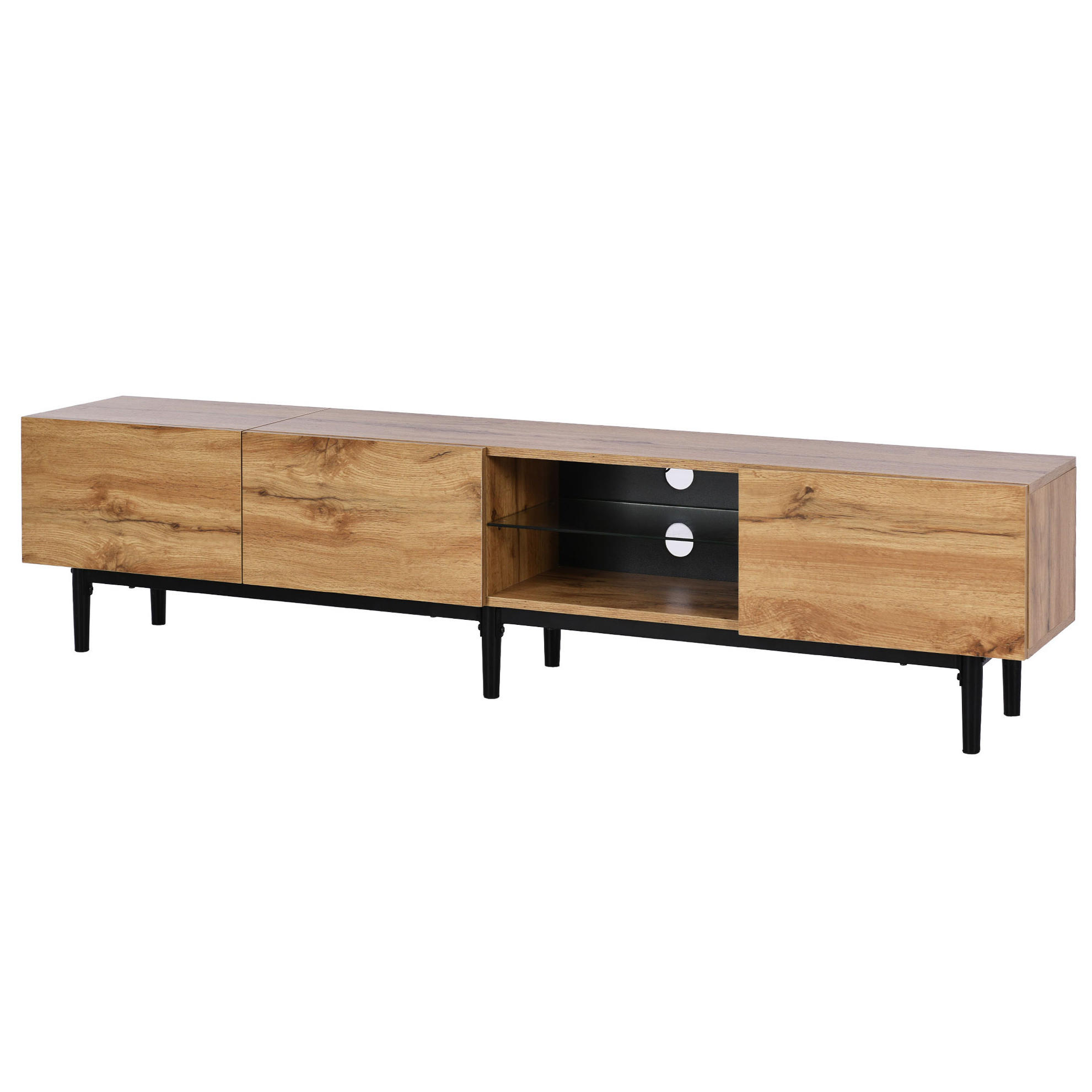 TV-ELEMENT mit LED 175 x 31 x 41 cm MDF Light Oak - Braun, Holzwerkstoff (31/41/175cm) - Beauniv