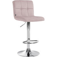 BARHOCKER Samt Rosa - Chromfarben/Rosa, Textil/Metall (46/94/47cm) - CLP