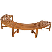 BAUMBANK Risen Holz Teak 250x125x45cm Halbrunde Sitzbank - Teakfarben, Holz (250/45/125cm) - DELUKE