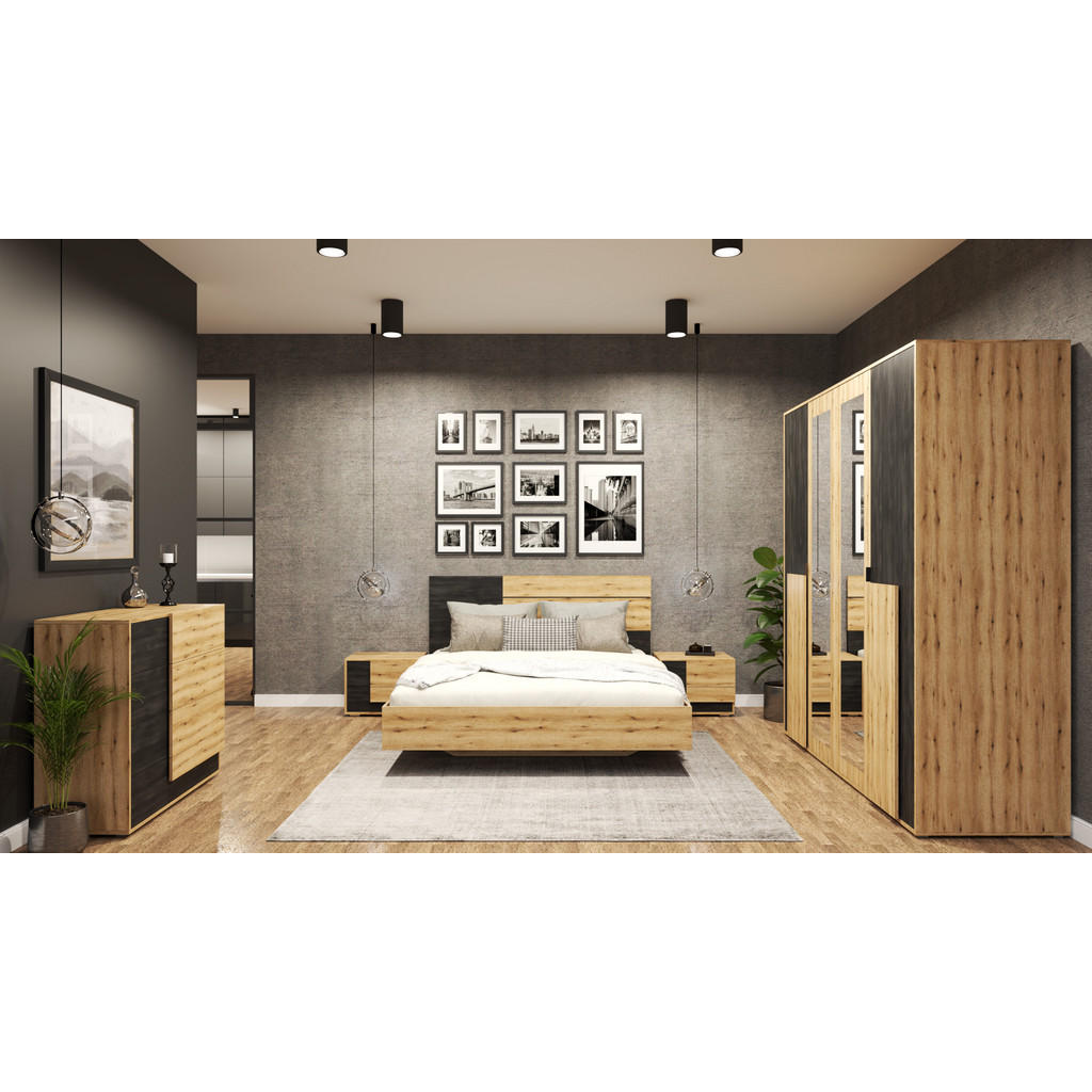 Thumbnail - Möblo Kommode, Eiche Artisan, Holzwerkstoff, 4 Schubladen, 100x90x40 cm, Wohnzimmer, Kommoden & Sideboards, Kommoden