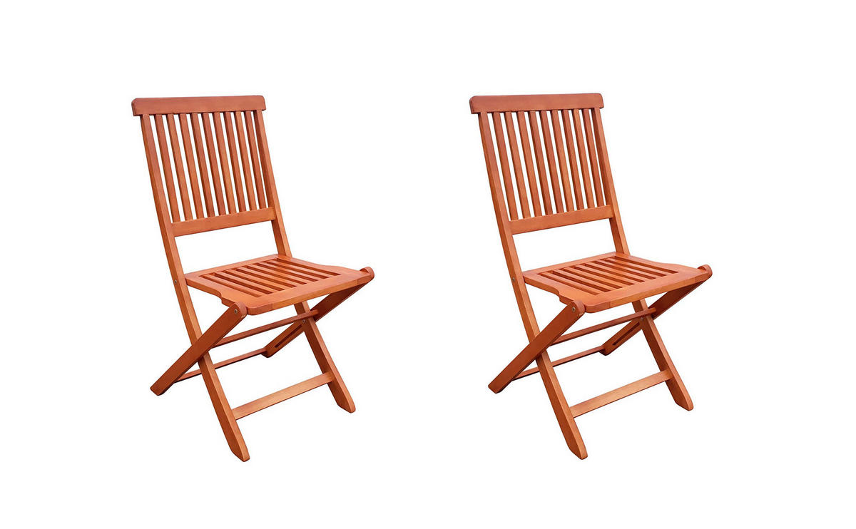 GARTENSTUHL 2er Set Pascalo Klappstuhl - Braun, Holz (45/90/56cm) - DELUKE