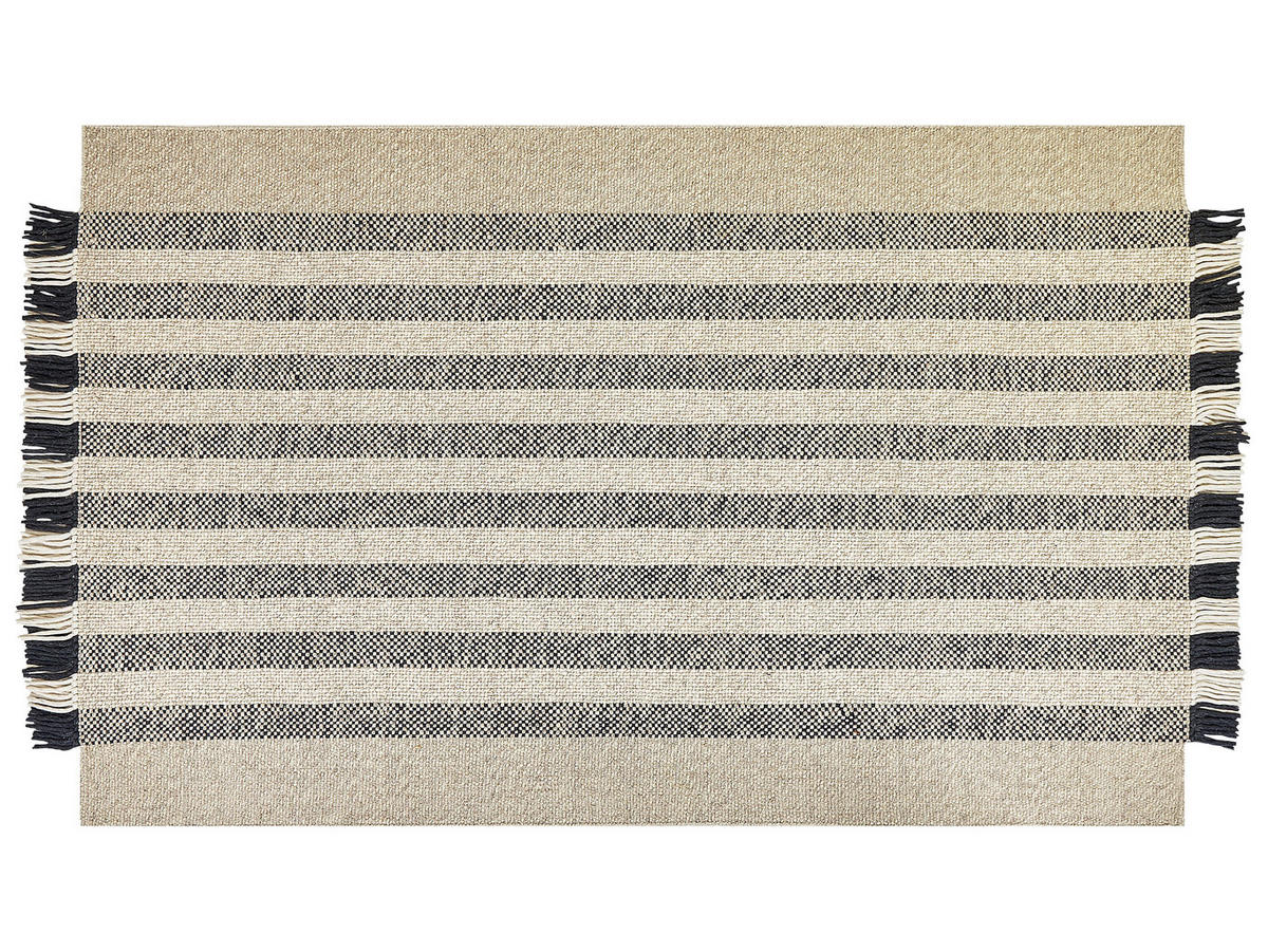 KURZFLOR-TEPPICH Tacettin 200/140 cm - Weiß, Textil (140/200cm) - Beliani