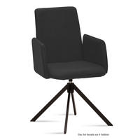 ARMLEHNSTUHL drehbar (4er-Set) Deasia 52x92x60 Schwarz/Anthrazit - Anthrazit/Schwarz, Kunststoff (60/92/52cm) - 58aufmkessel