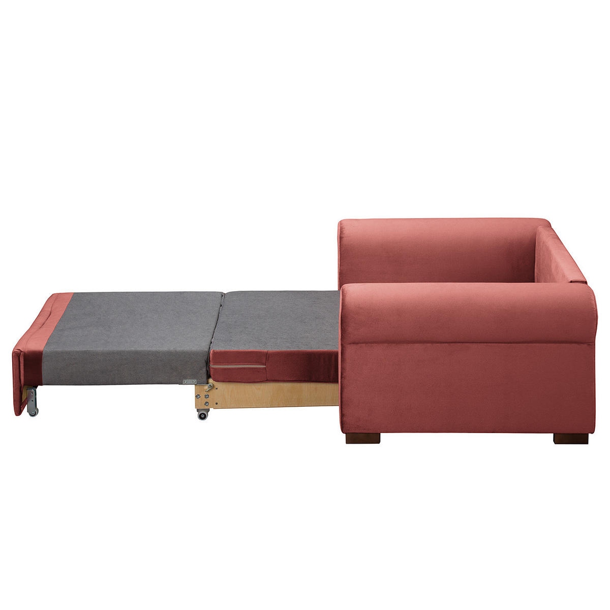 SCHLAFSOFA mit Husse - Buchefarben/Kupferfarben, Buchenholz/Textil (125/90/90cm) - home24