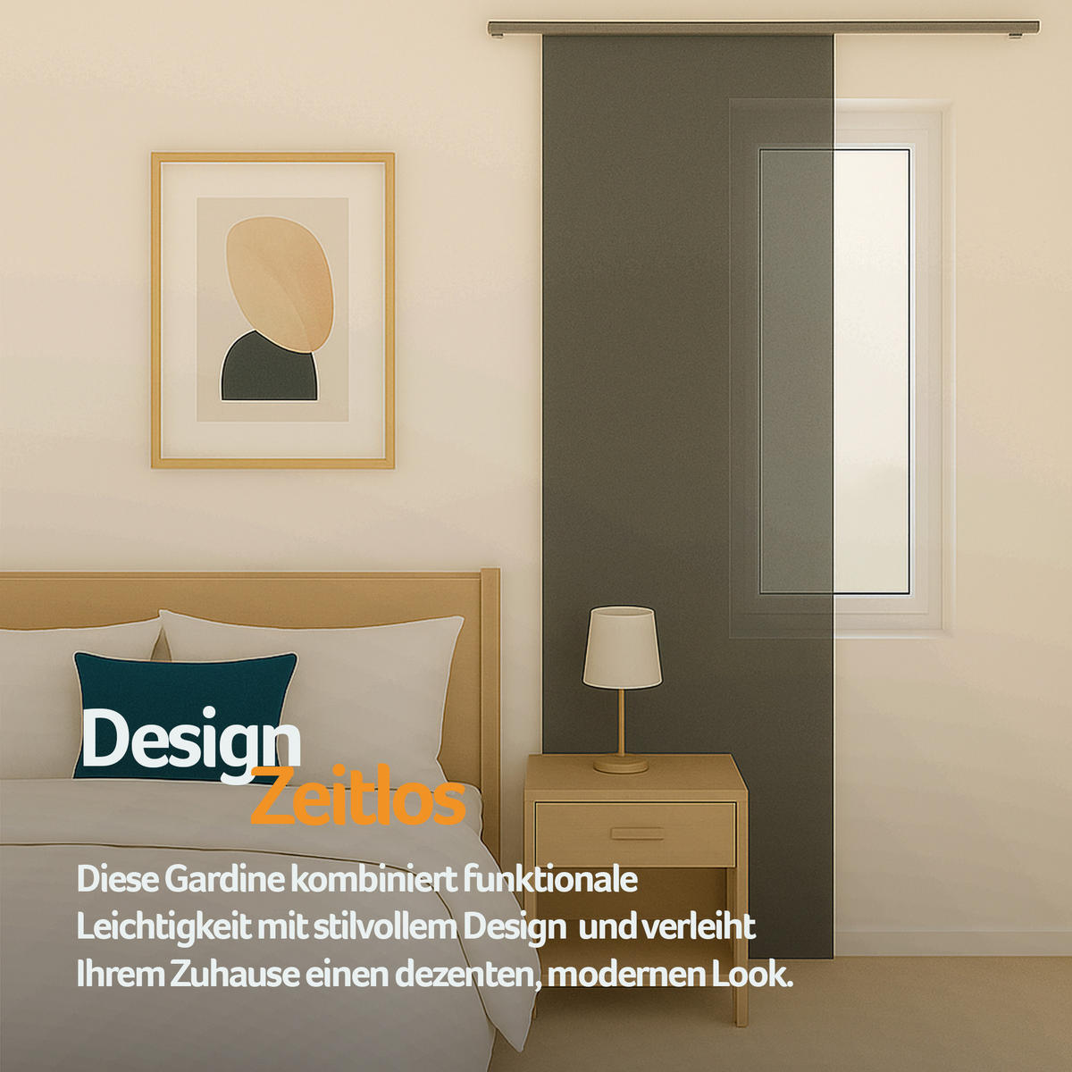 FLÄCHENVORHANG blickdicht 60x245 cm Anthrazit mit Technik - Anthrazit, Textil (60/245cm)