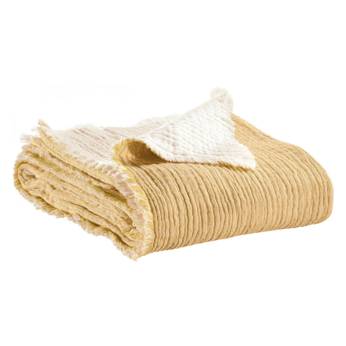 PLAID Emilio mirabelle 130 x 200 cm - Beige, Textil (130/200cm) - Vivaraise