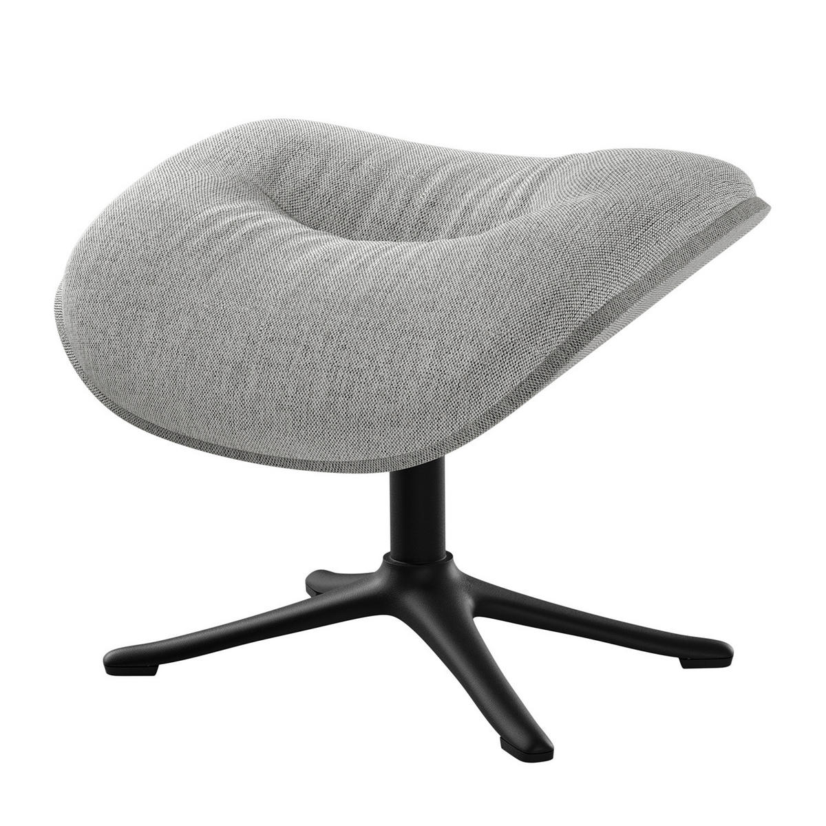 POLSTERHOCKER - Hellgrau/Schwarz, Textil/Metall (44/39/42cm) - home24