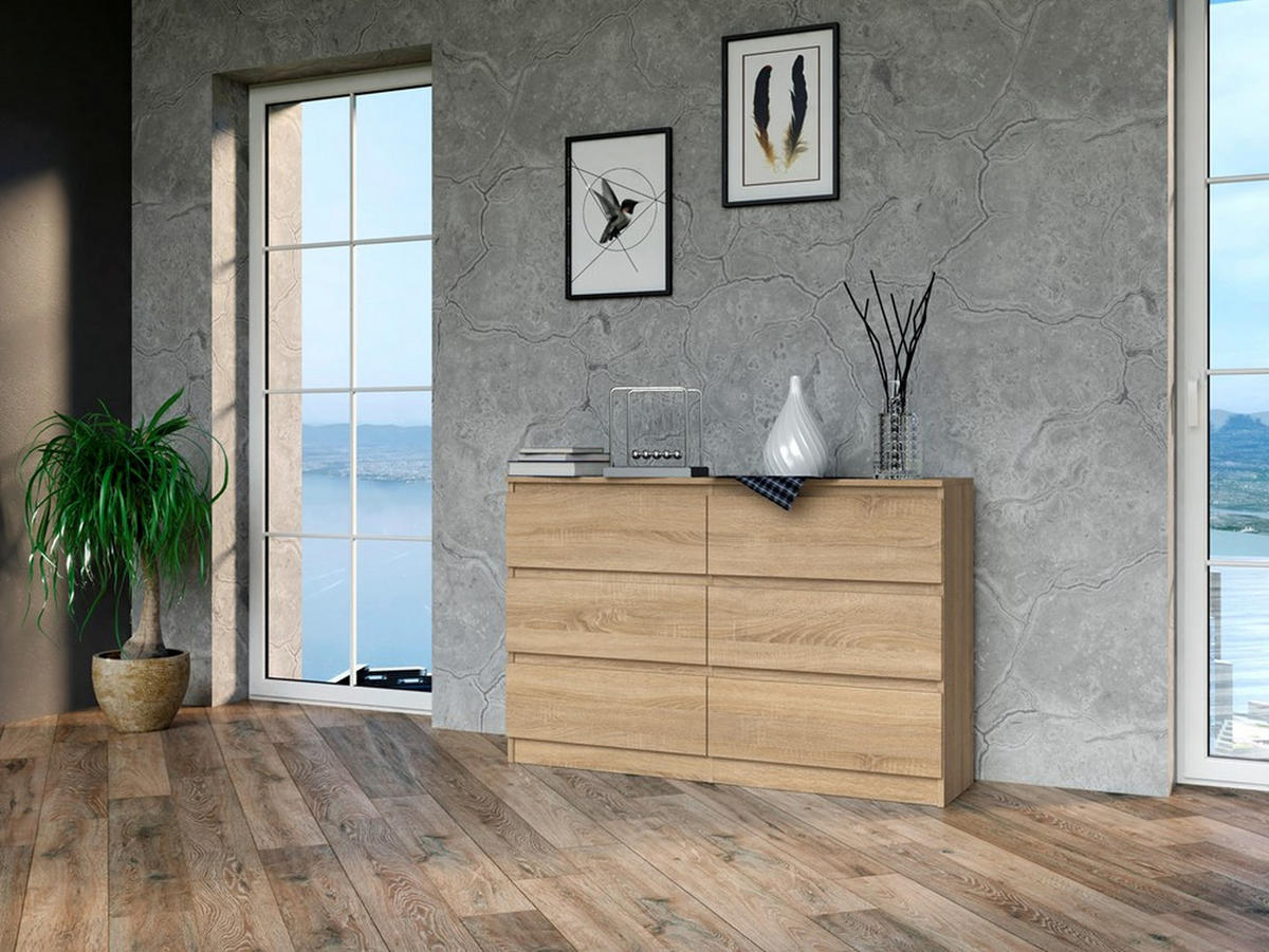 BYRÅ Sonoma ek 120/75/30 - Sonoma ek, Träbaserade material (120/75/30cm) - RAUMHIRSCH FURNITURE