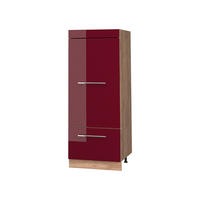 KÖKSSKAFFERI Fame-Line, Bordeaux högblank/Goldkraft ek, 60 cm - Bordeaux/Honungsek, Träbaserade material (60/153.6/58.1cm) - Vicco