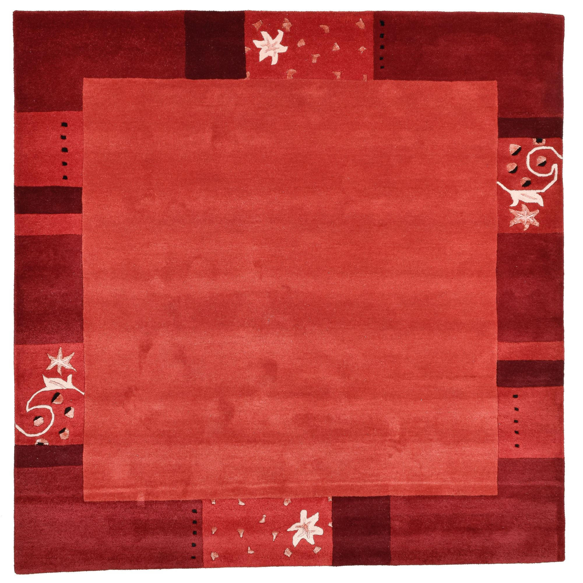 HANDTUFTTEPPICH Royal Ganges 200x200 cm - Rot, Textil (200/200cm) - THEKO