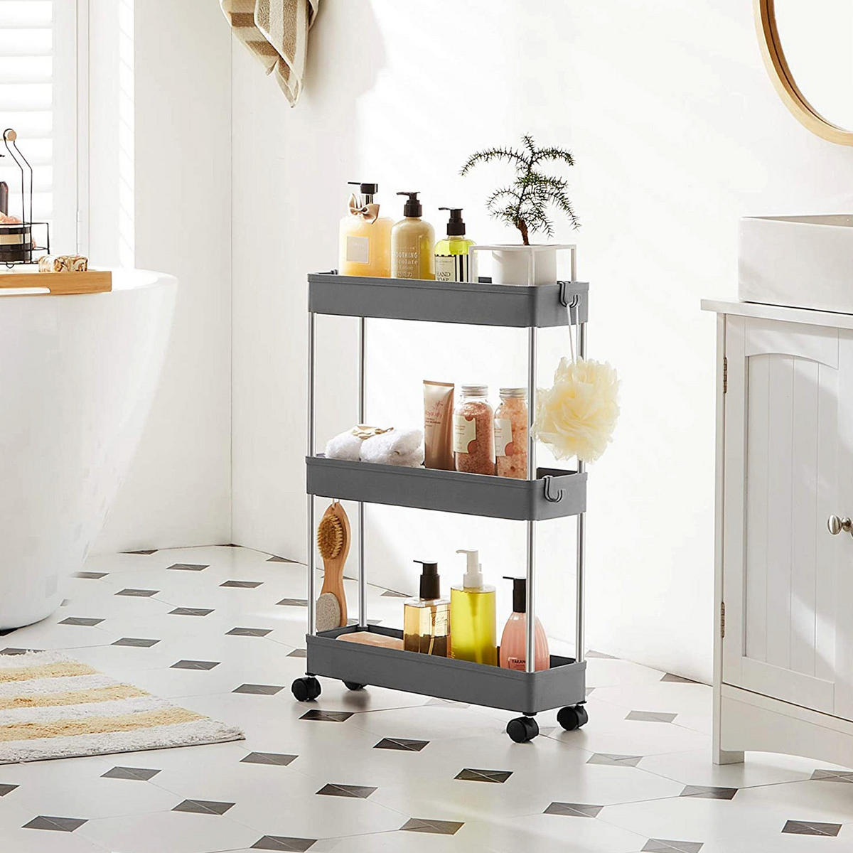 ROLLWAGEN - Grau, Kunststoff (13.5/60/40cm) - Hansiro