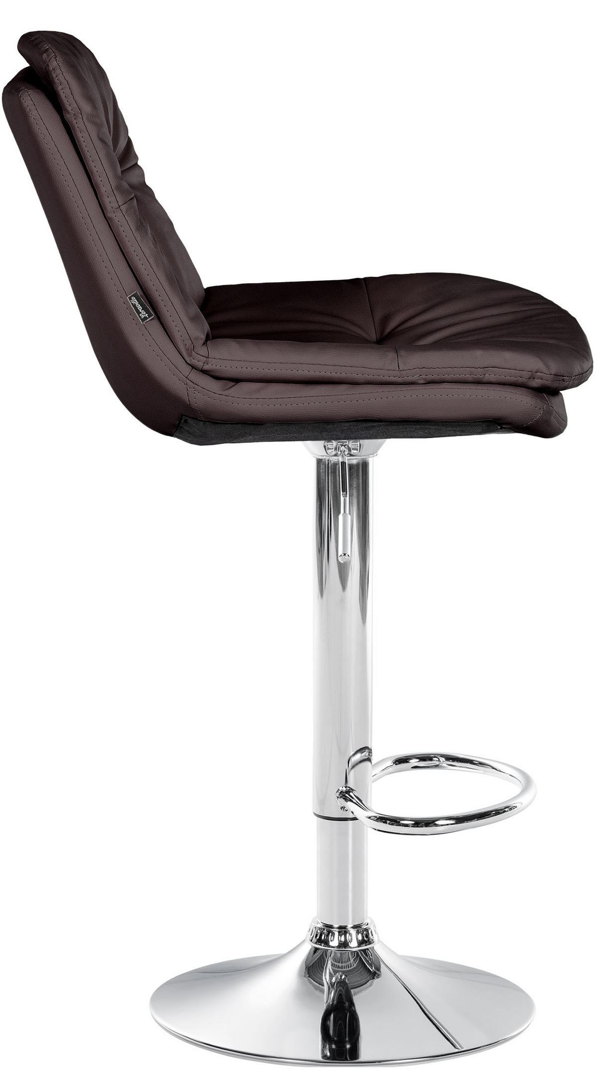 BARHOCKER Lederlook braun - Schwarz/Braun, Textil (46/92/54cm) - CLP