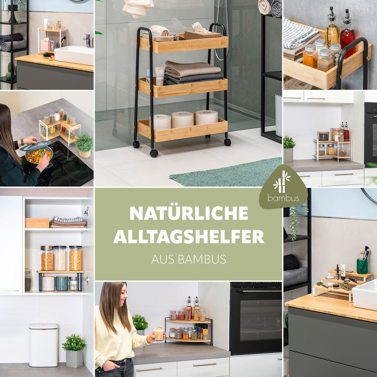 GEWÜRZREGALE 2er-Set, schwarz - Schwarz, Holz (30/16/20cm) - bremermann
