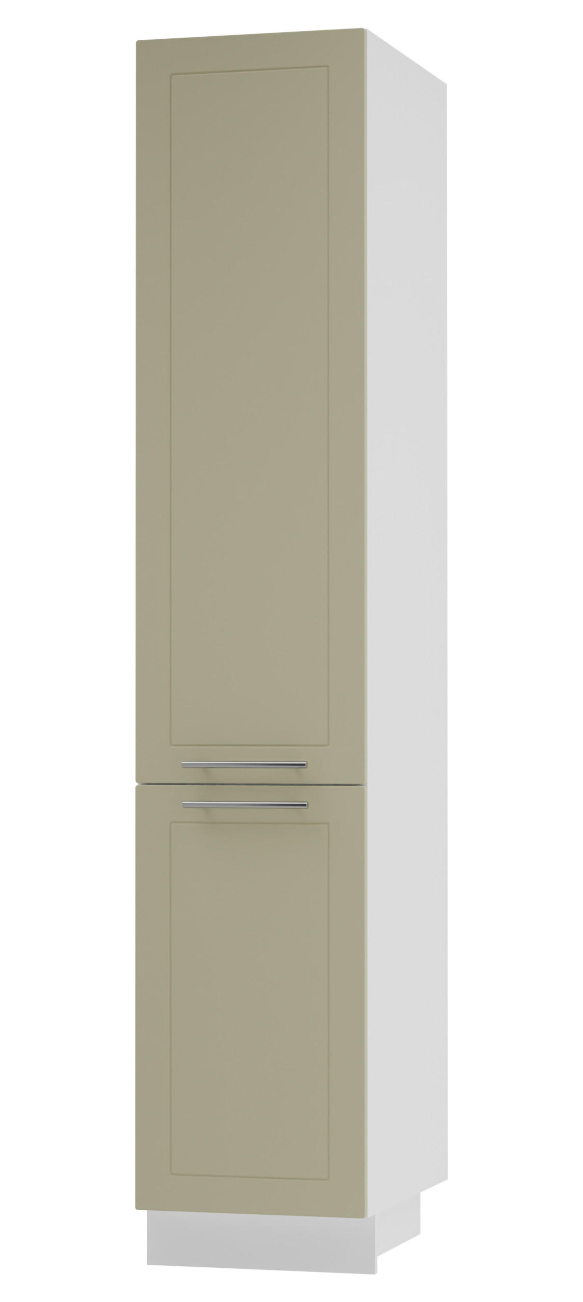 APOTHEKERSCHRANK Kvantum 2D14K/40/kargo Vanille Matt / Weiß Matt 40 / 59 / 207cm - Creme/Weiß, Holz/Holzwerkstoff (40/207/59cm) - Feldmann-Wohnen