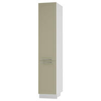 APOTHEKERSCHRANK Kvantum 2D14K/40/kargo Vanille Matt / Weiß Matt 40 / 59 / 207cm - Creme/Weiß, Holz/Holzwerkstoff (40/207/59cm) - Feldmann-Wohnen