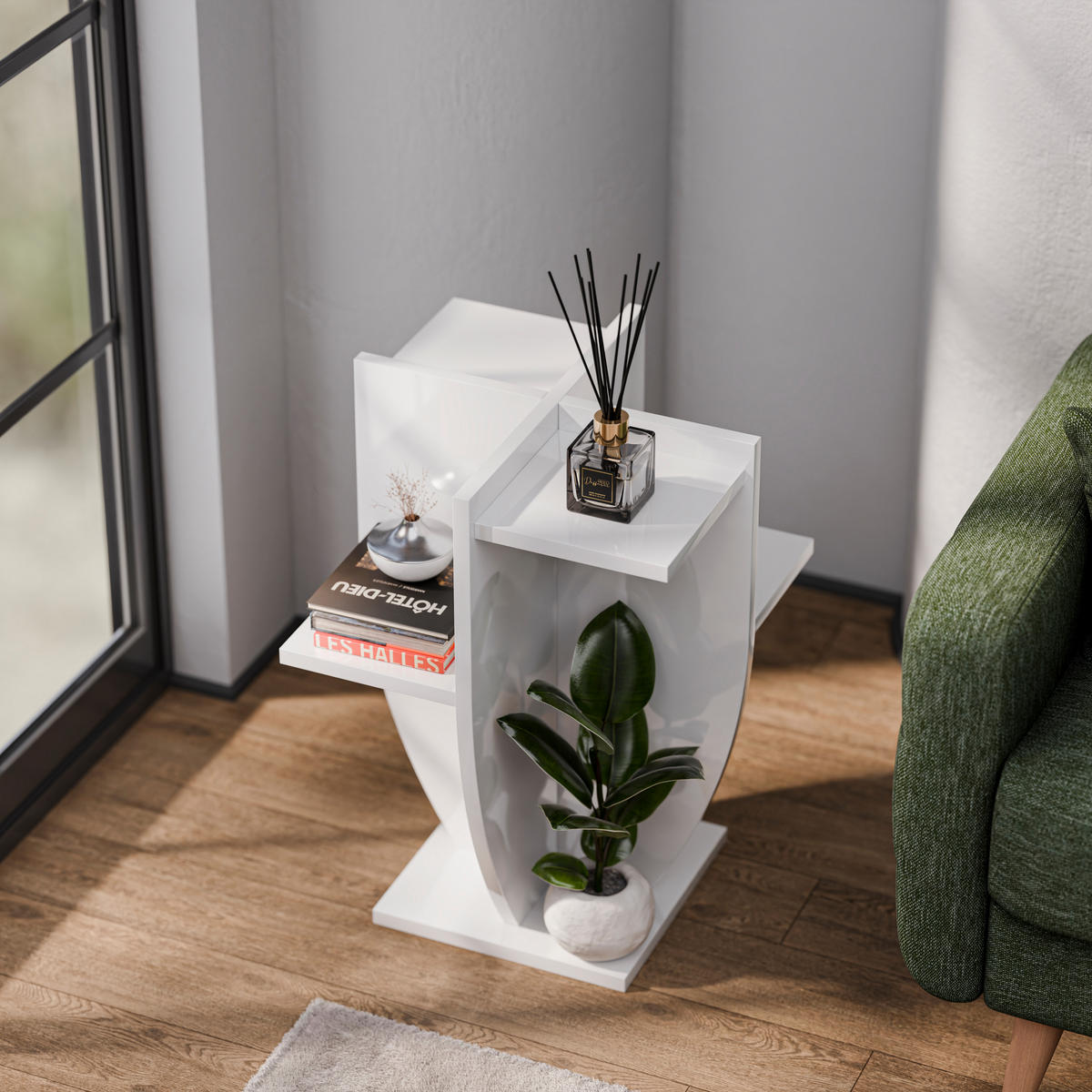 PFLANZENSTÄNDER Ceki Weiß - Weiß, Holzwerkstoff (29/29/62cm) - Decorotika