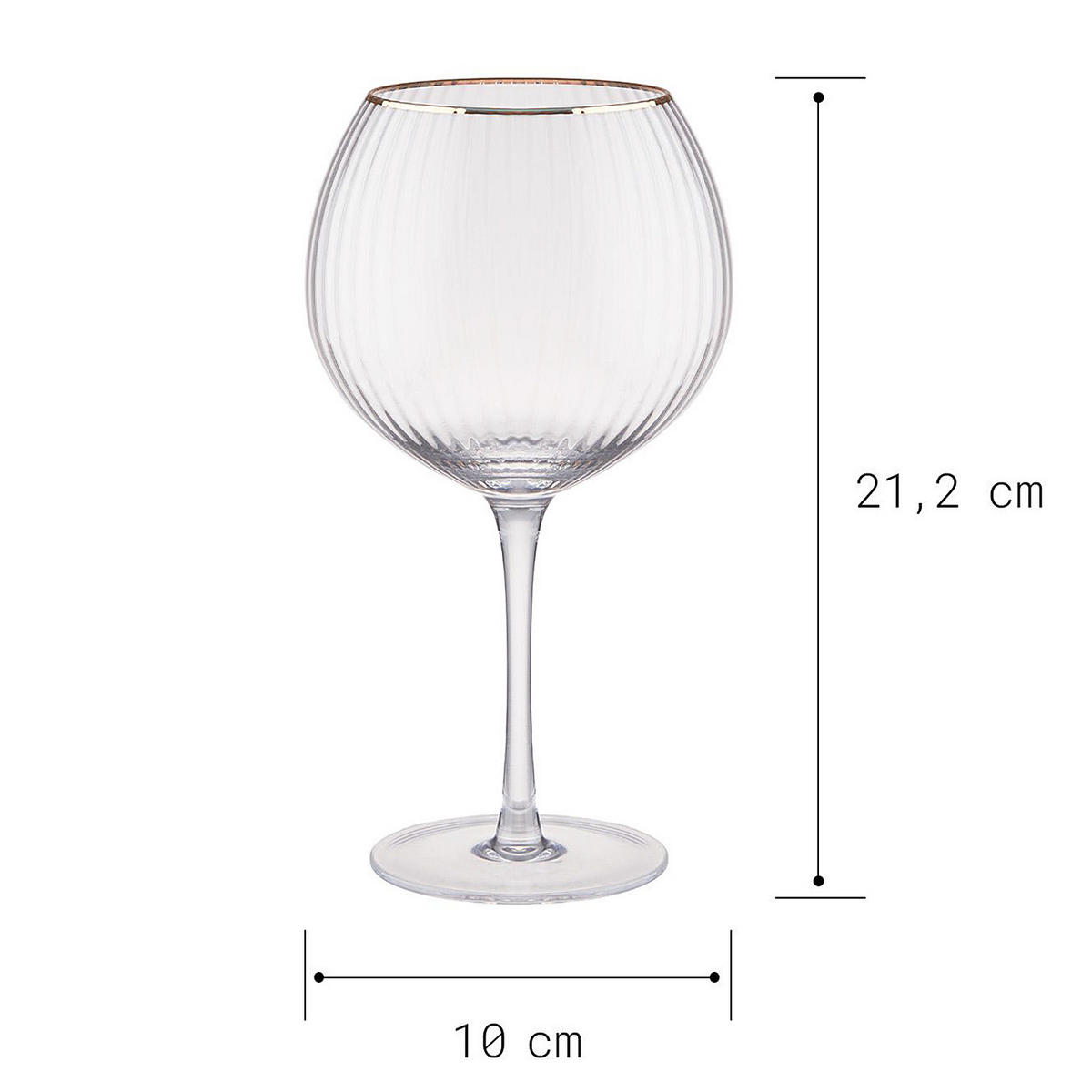 GINGLÄSER (4er Set) Golden Twenties 650 ml - Transparent, Glas (0.65L) - Butlers