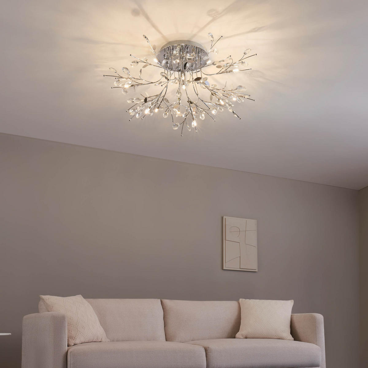 DECKENLEUCHTE Aiken, Silber/Chrom, 27cm - Chromfarben, Glas (27/90/27cm) - KOSILUM