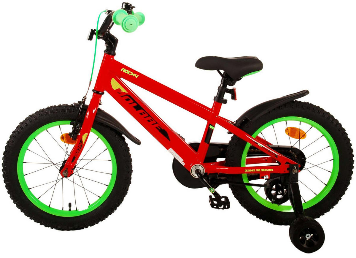 KINDERFAHRRAD Rocky - Jungen - 16 Zoll - Rücktritt + Handbremse - Rot - Rot, Metall (53cm) - TPFSports