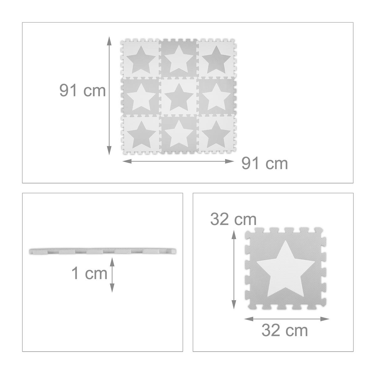 9TLG.PUZZLEMATTE - Multicolor, Kunststoff (32/32cm) - Relaxdays