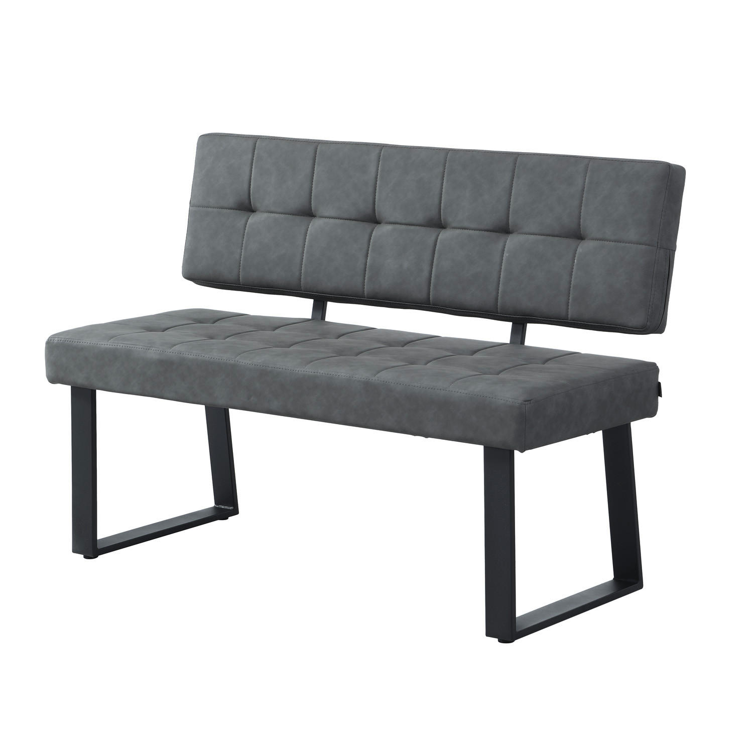 SITZBANK SIGFRID - Schwarz, Textil/Metall (120/48/56cm) - B&D Home