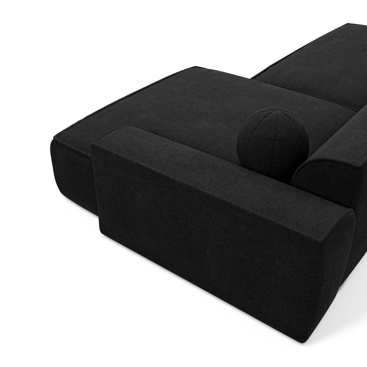 ECKSOFA RECHTS Rastergewebe Anthrazitgrau 260cm - Dunkelgrau/Anthrazit, Textil (260/155cm) - Sia Home