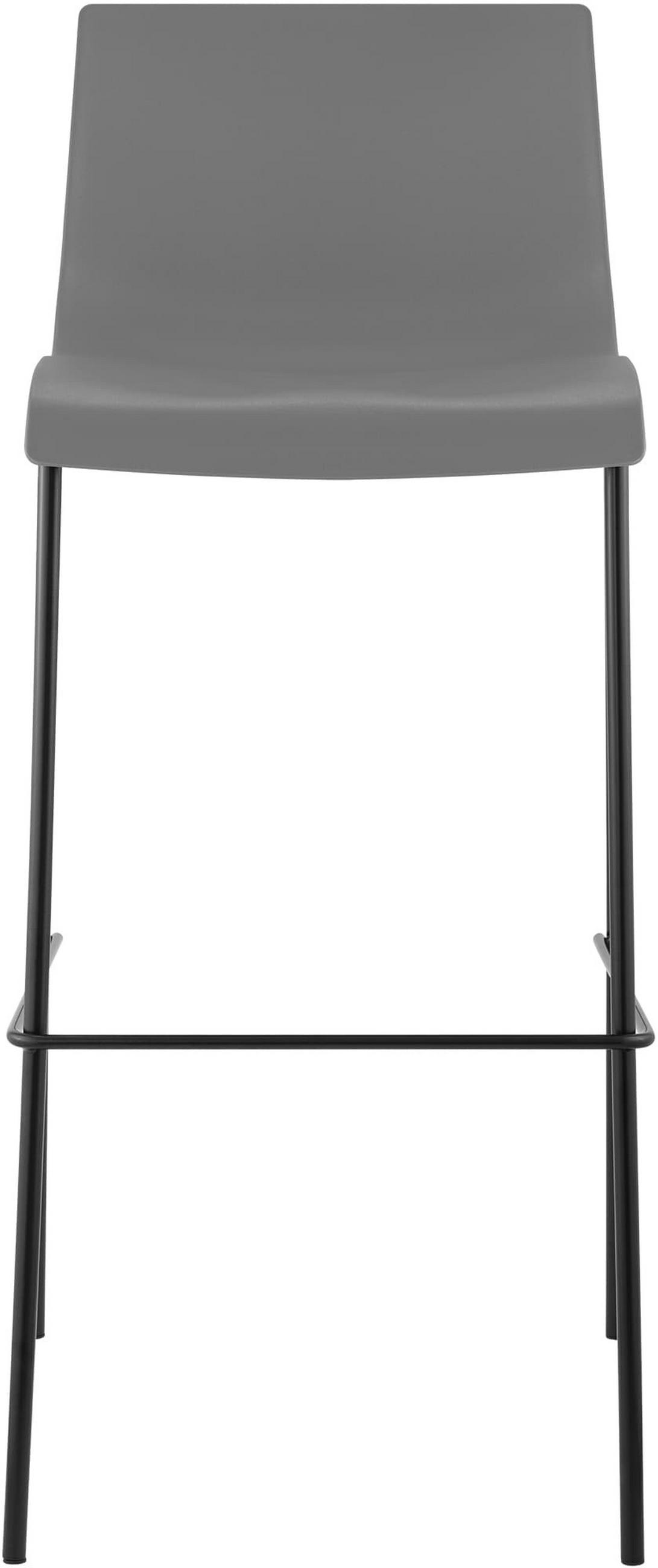 BARHOCKER 2er Set Kunststoff Grau - Schwarz/Grau, Kunststoff/Metall (43/100/48cm) - CLP