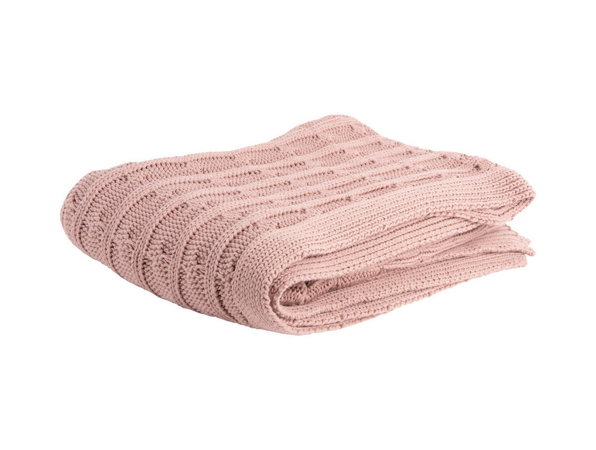 DECKE Cable 170/130 cm - Pink, Textil (130/170cm) - Present Time