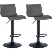 BARHOCKER 2er Set Brandon Kunststoff grau - Schwarz/Grau, Kunststoff/Metall (39/104/36cm) - TPFLiving