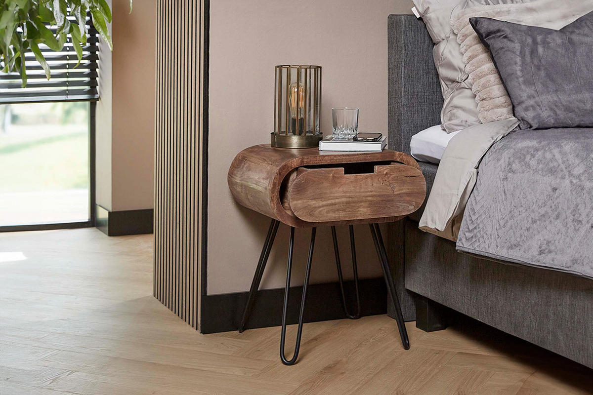 NACHTTISCH BAEL Holz Mango - Braun, Holz (50/60/35cm) - KAWOLA