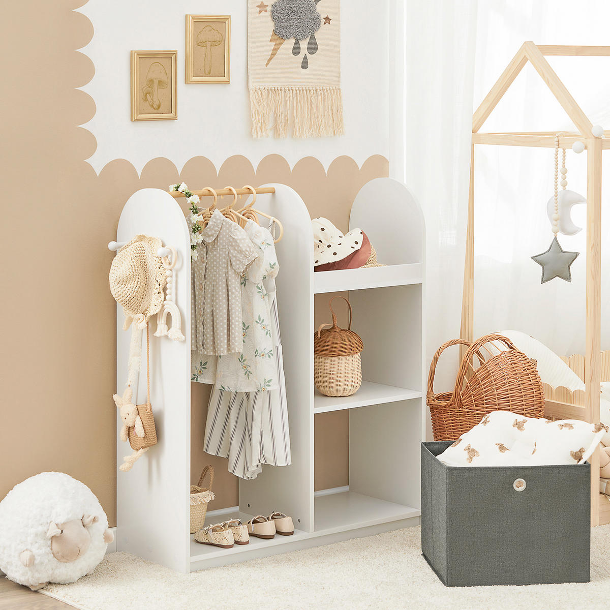 KINDERGARDEROBE Weiß - Weiß, Holzwerkstoff (97/108/35cm) - SoBuy