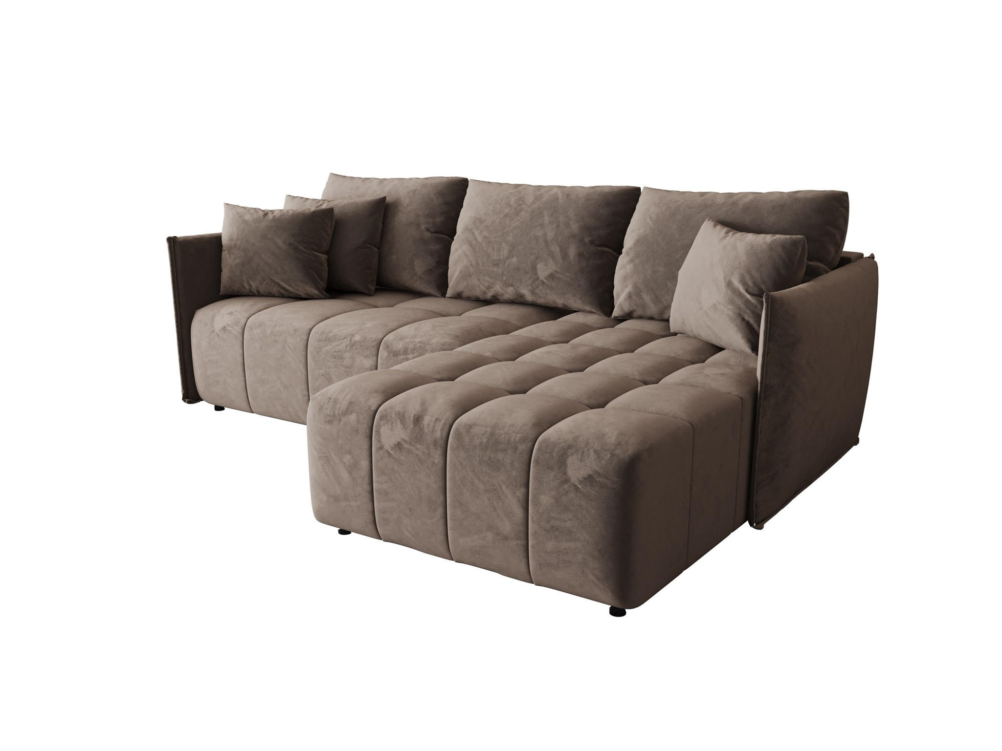 ECKSOFA Treviso - Braun, Holzwerkstoff/Textil (245/185cm) - Fun Möbel